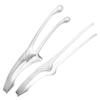 Retro Korean Style 304 Stainless Steel BBQ Grill Tongs with Round and Sharp Heads for Self-Service Restaurants