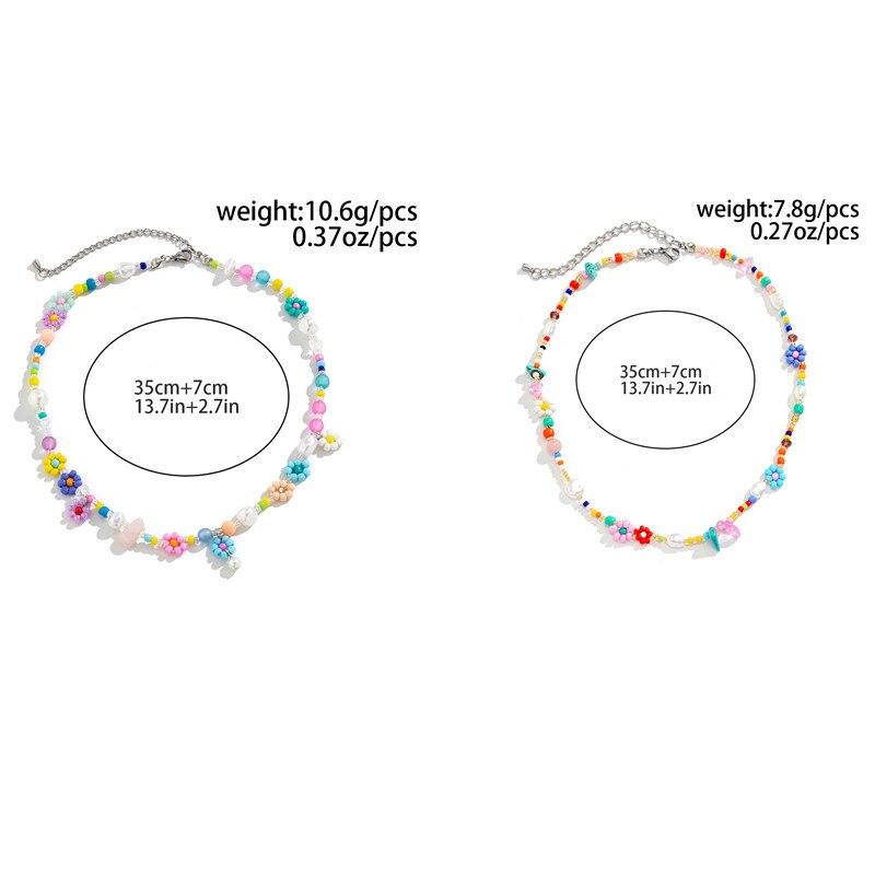 Boho Jednoduché Korálky Imitace Perel Choker Náhrdelník Ženy Muži Vintage Nerezová Ocel Ručně Vyráběný Řetízek Estetický Y2K Šperk Dárek