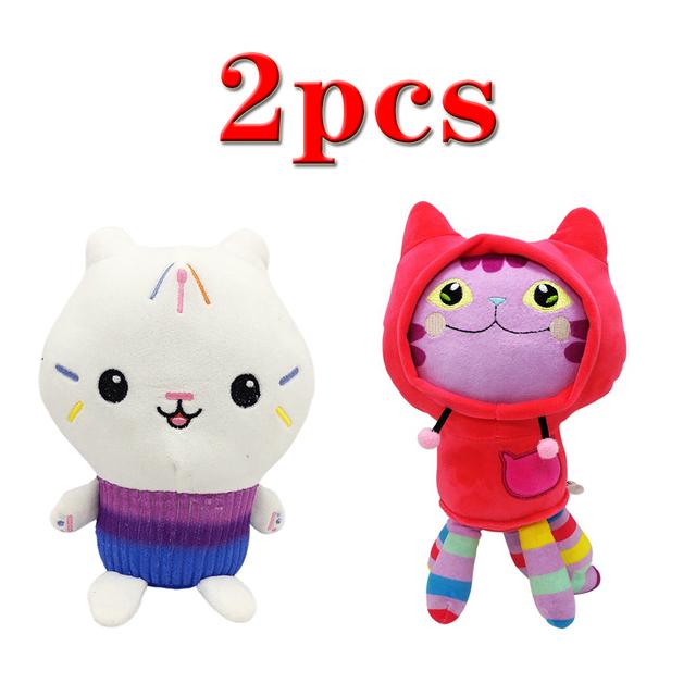 25cm 7-teiliges Gabby's Puppenhaus Plüschtier Zeichentrick-Stofftier Meerjungfrauenkatze Meerjungfrauen-Plüschpuppe Weihnachtsgeschenk für Kinder