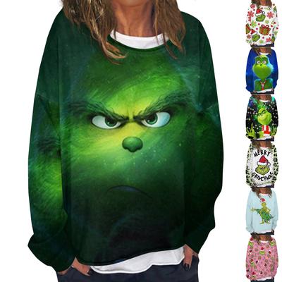 Women's Casual Fashion Vintage Printed Long Sleeve O-Neck Sweatshirt Layer Pullover Top