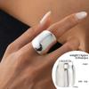 European and American Exaggerated Mirror Ins Wind Wide Surface Ring, Simple Square Geometric Resin Gem Ring Jewelry Women