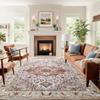 Washable Vintage Area Rugs  Low Pile Carpet, Non-Slip Distressed Rug for Bedroomn Living Room, Dining Room, Non-Slip, Low Pi