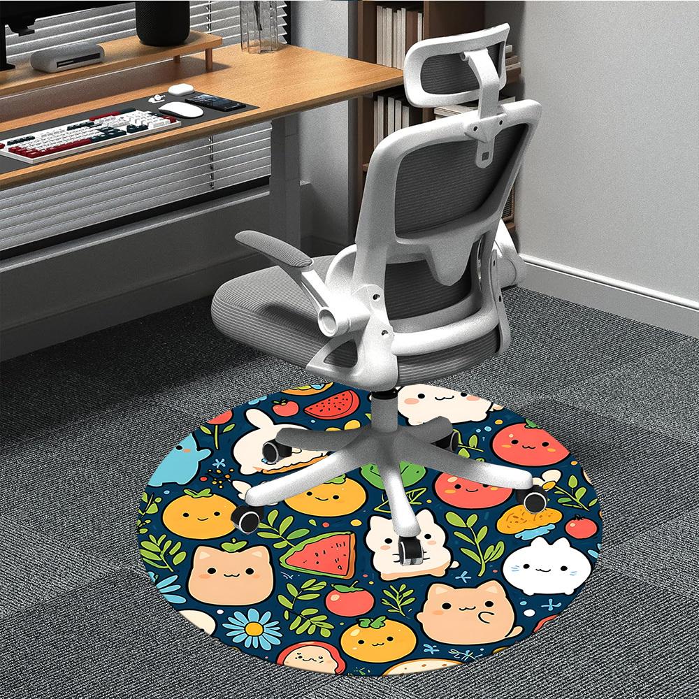 

1PC Cute Animals Chair Carpet for Office, Indoor Non-Slip Washable Carpet, Soft Comfortable Mat For Office Room yy250930314 80cm by 80cm