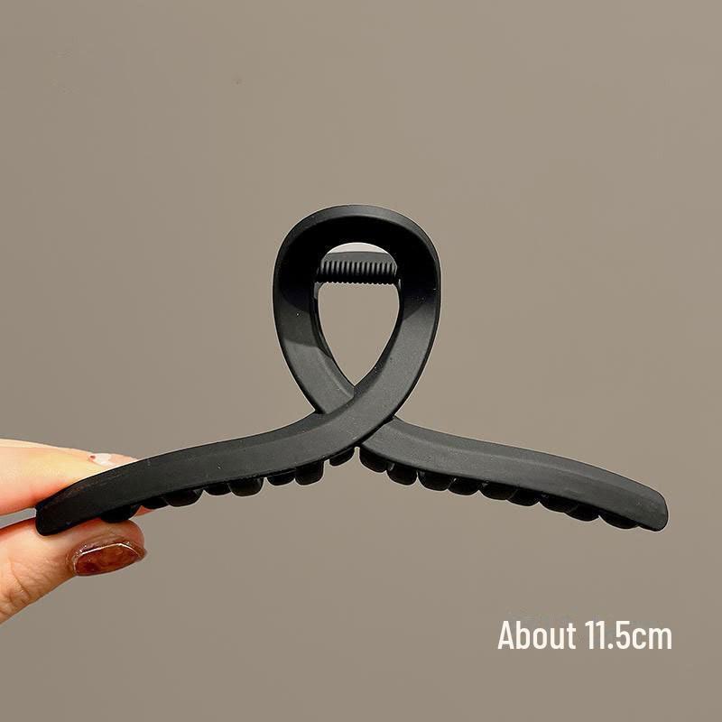 Classy Frosted Hair Clip with Pearls for Women's Hair - Large Shark Design for Back of Head