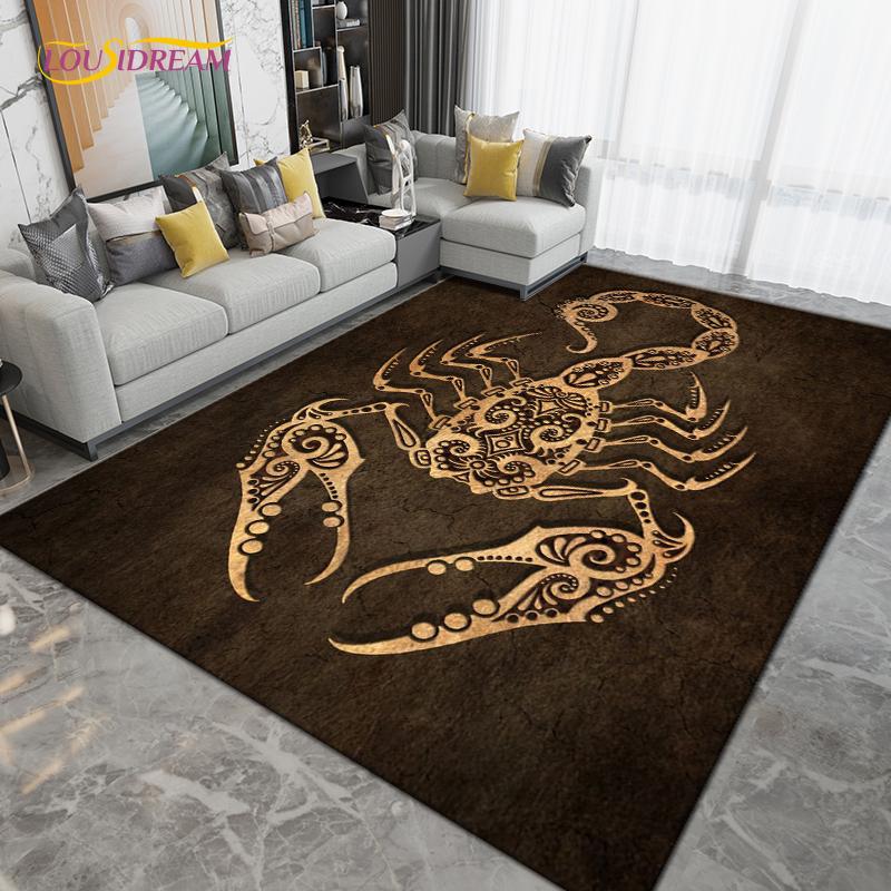 Skorpion Skorpion Bereichsteppich Groß, Teppich für Wohnzimmer Schlafzimmer Sofa Dekoration, Küche Badezimmer Fußmatte Rutschfeste Bodenmatte