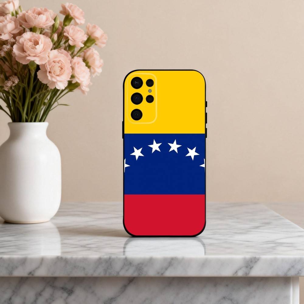 V-Venezuela-A F-Flag-G Phone Case For Samsung S25,24,23,22,30,21,10,9,Ultra,Plus,Lite,FE,4,5 G Soft Black Case