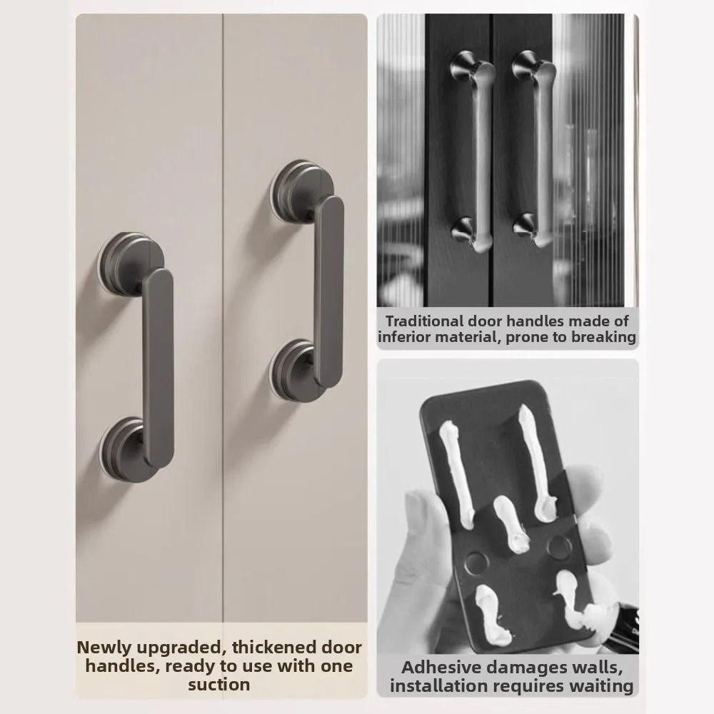 Waterproof Suction Cup Door Handle Reusable Removable Shower Sliding Door Handle Anti-slip Glass Door Handle Bathroom Hardware