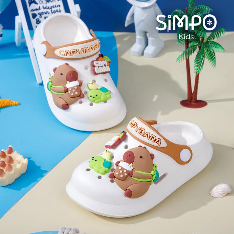 

New Capybara Kids Garden Shoes Summer Boys & Girls Clogs Beach Sandal Lightweight Breathable Slip On Baby Slippers 24