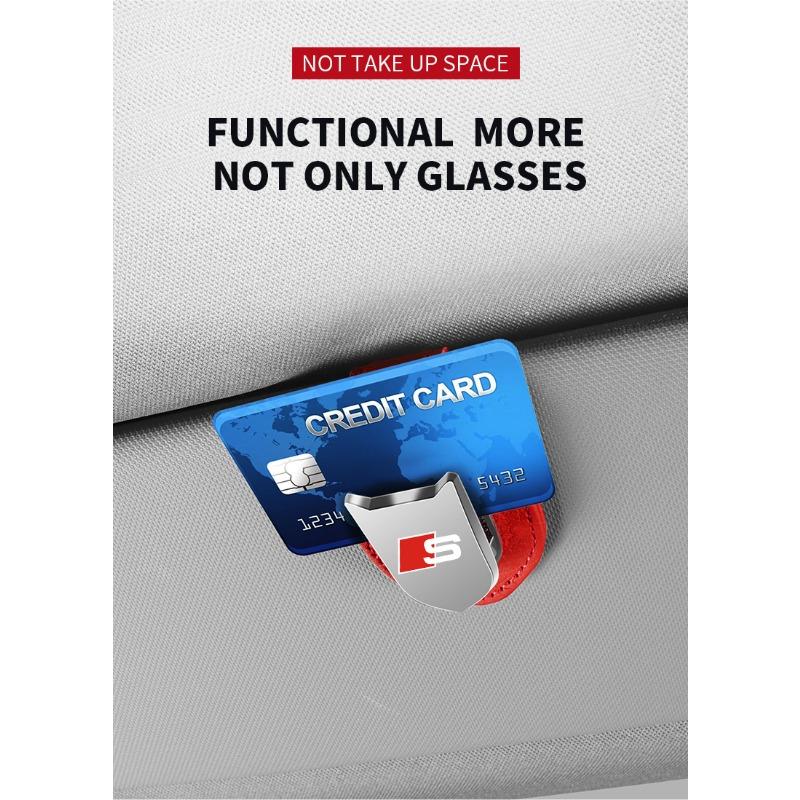 Car Auto Sun Visor Glasses Box Sunglasses Clip Card Ticket Holder Stand for Audi A3 A4 B5 B6 A3 8P 8V 8L A5 A6 C6 C5 A1 A7 A8 Q2 Q3 TT RS3 RS4