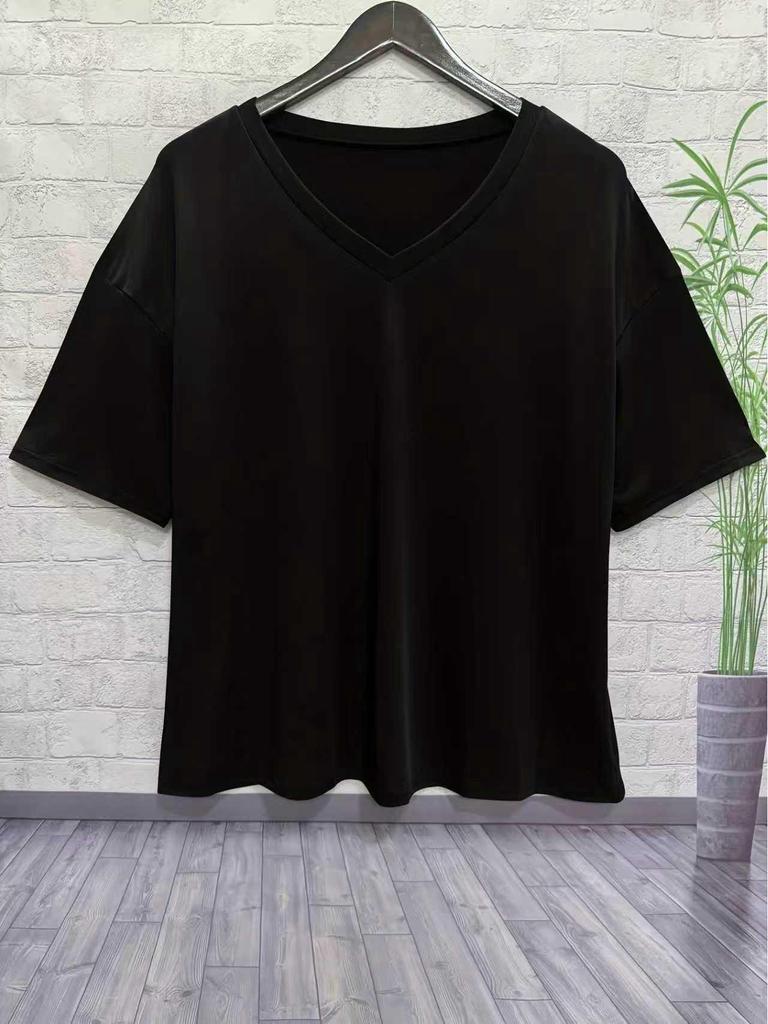 Damen Übergröße Lockeres Lässiges Rundhals-T-Shirt - Neuer Stil