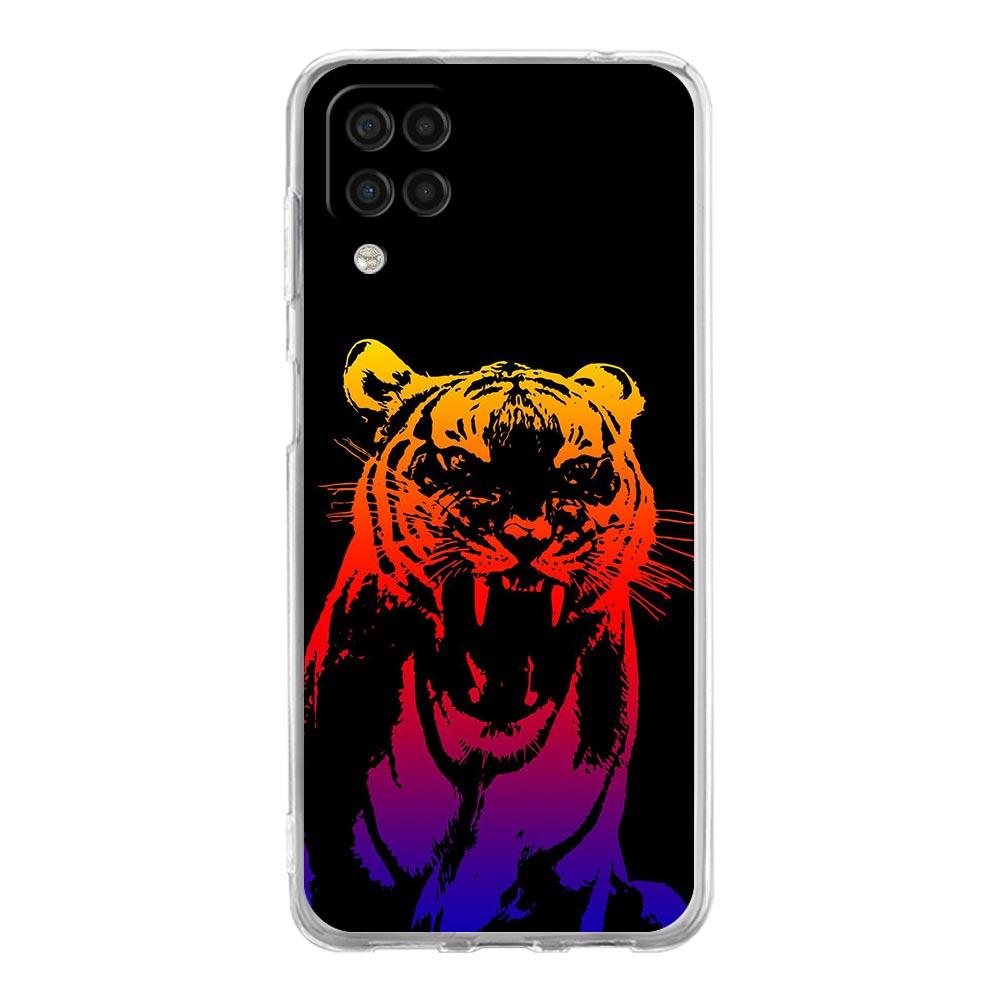 Neonový tygří leopardí kryt na telefon pro Samsung Galaxy A51 A71 A21S A12 A11 A31 A41 A03S A13 A33 A73 A53 A52 A32 5G A23 Průhledný kryt