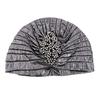 Fashion Pleated Turban Caps Retro Hat Wrap Cover Muslim Indian Hat Bandana Elastic Beanies Chemo Cap For Women African Headwear