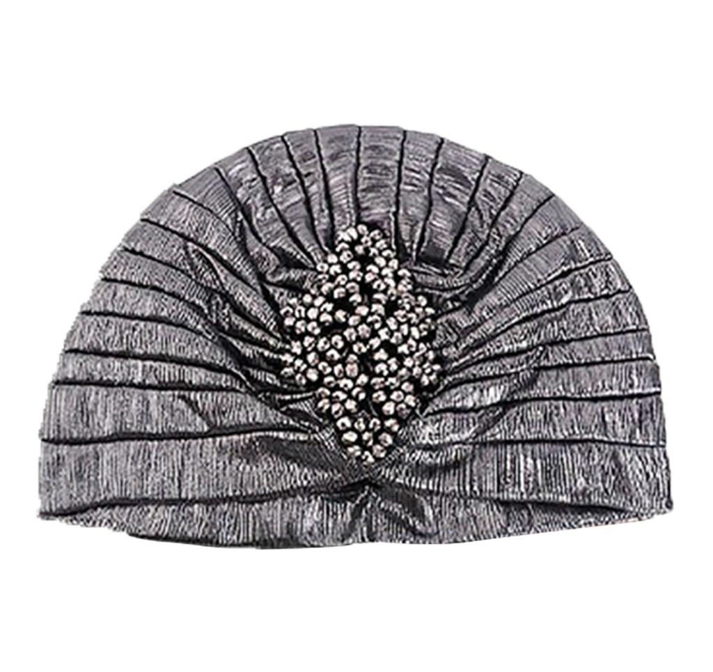 Fashion Pleated Turban Caps Retro Hat Wrap Cover Muslim Indian Hat Bandana Elastic Beanies Chemo Cap For Women African Headwear