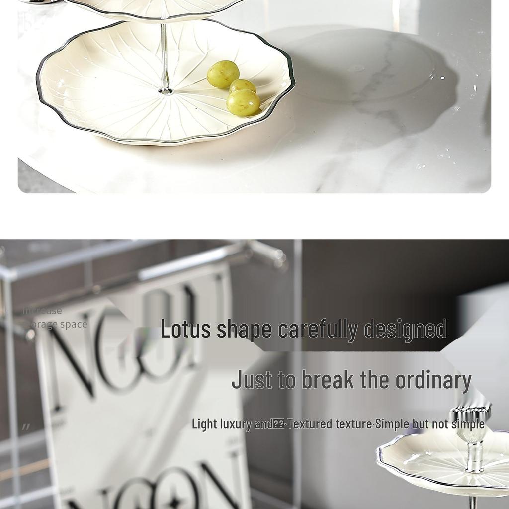 Double-Layer Skewer & Fruit Plate: Cake Stand and Pastry Tray for Afternoon Tea, Large & Small Sizes