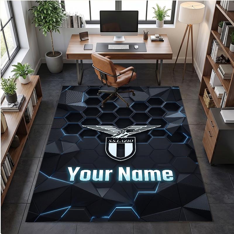 Kristal Fluweel Tapijt Lazio FC Print Aangepaste Naam Tekst Vloermat Woondecoratie