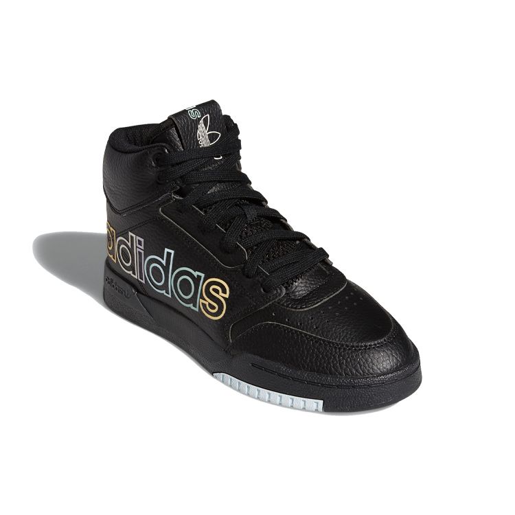 Adidas Originals Drop Step XL Synthetic Leather Non-Slip Durable High-Top Skate Shoes Women Sneakers Black White FV4877