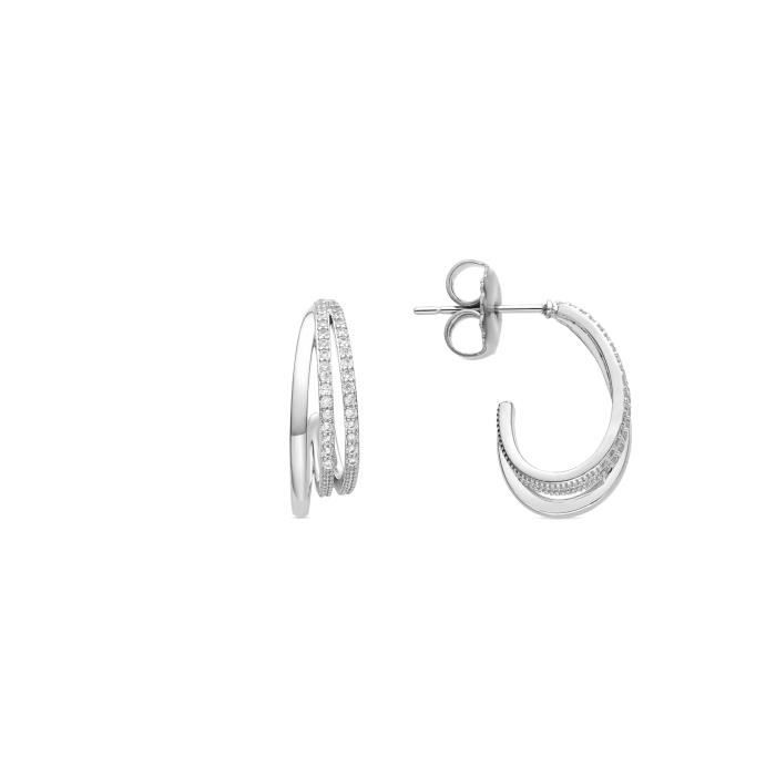 Luxenter Boucles d'oreilles Taiky,finition rhodium
