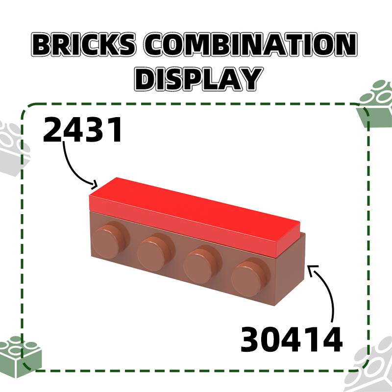 Non-Toxic 63Pcs/Lot 30414 Modified 1X4 With Studson Side Block Moc Color Accessories Compatible With Brick Diy Children Toy Assembly