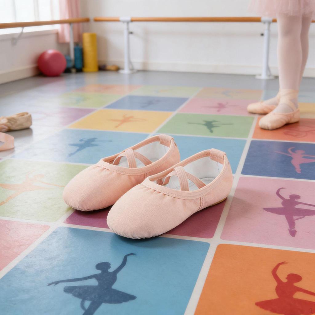 Ballet Shoes Flats Canvas Soft Leather Dance Slippers for Women Kids Girls