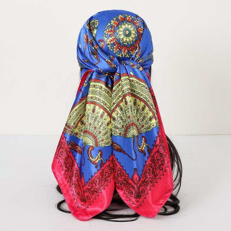 New cashew print silk scarf women's trend versatile shawl satin headscarf 90 square scarf scarf women