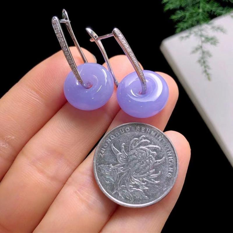 Natural Chalcedony Violet Color Round Women Earrings National Style Classic Earings New Arrival In Ear Buckle Nuptial Bridal JewelryClassic Jewelry