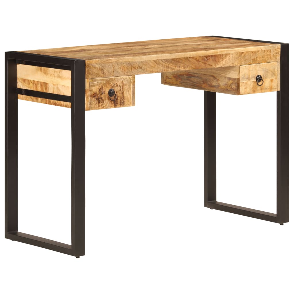 Mango Wood Solid Desk with 2 Drawers 110 X 50 X 77 Cm