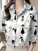 Women's Floral Printed Long Sleeve Blouse Fashion Tops Women's Elegant Blouse Tops Women's Commuter Office Clothing