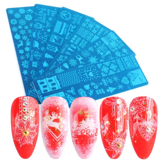 1 Set Nail Art Template Creative Pattern Eco-friendly Smooth Edge Multipurpose Easy To Apply Decorative Plastic