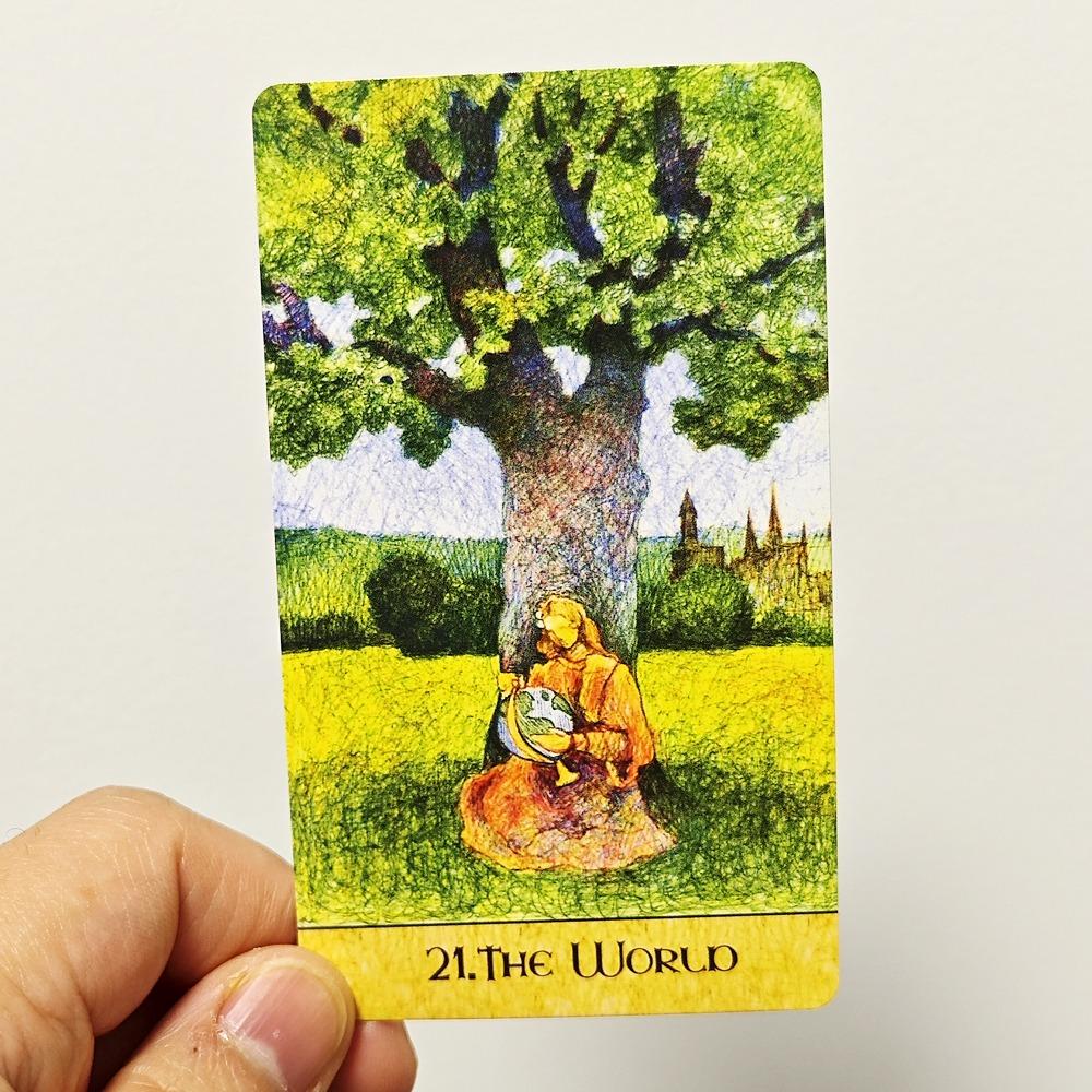 Fantasy Garden Tarot 78 Pcs Cards In Rider-waite System Made with Ballpoint Pens In Eight Colors 10.3*6cm