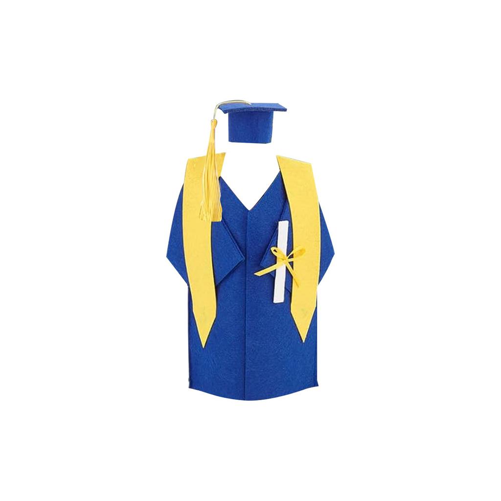 Wine Bottle Coat Bachelor Hat And Dress Wine Bottle Cap Graduation Bottle Cap Wine Bottle Decoration Champagne Graduation Party Blue, Red, Yellow