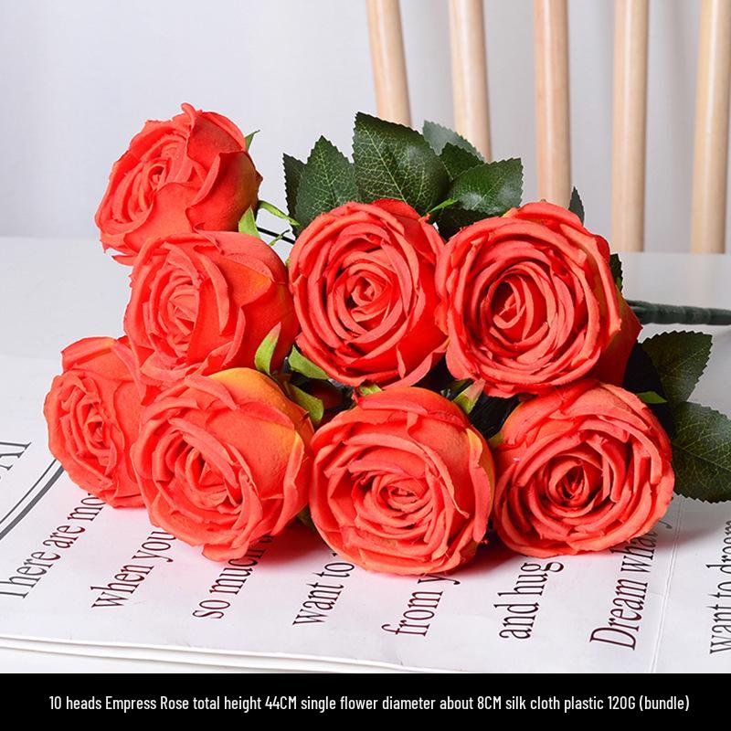Orange-Themed Wedding Aisle Simulation Flower Arrangement - Artificial Home Decor Row Flowers