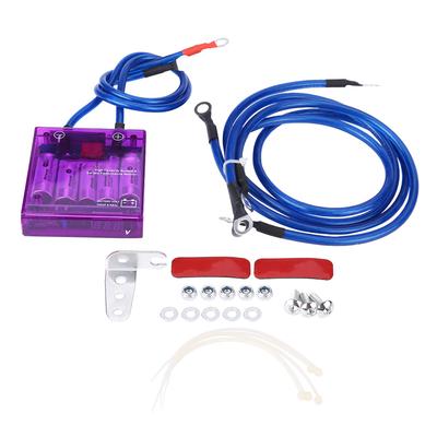Universeller Kraftstoffsparer Spannungsstabilisator Regler Kit mit 3 Massekabeln Lila