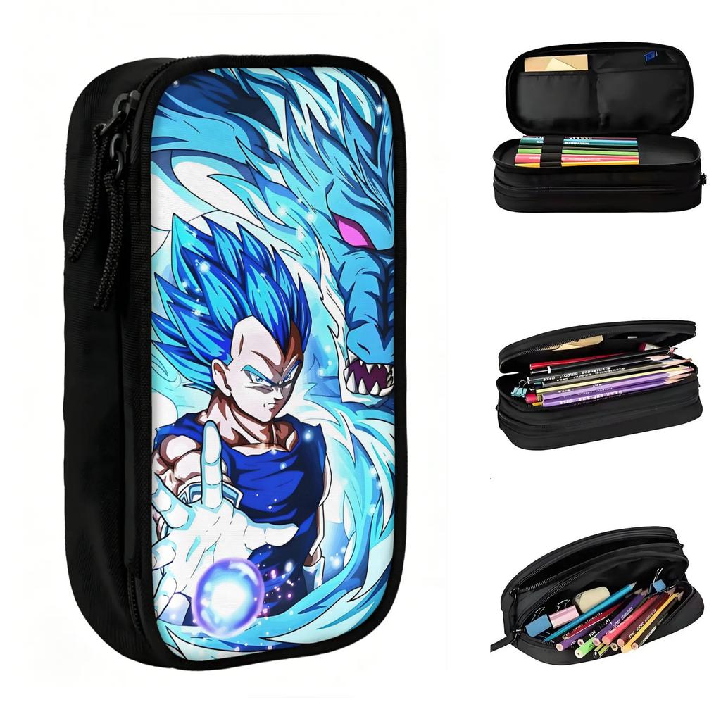 Custom DBZ Vegeta Super Monkey Cartoon Kawaii Pencil Cases Boy Girl Large Capacity Cartoon Mangas Pencil Box School Supplies