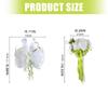 Realistic Faux Floral Arrangement Set For Bridal Vehicle Decoration In White Green Color Scheme