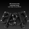 2PCS Road Bike Pedals Aluminum Alloy Anti Slip Lightweight Flat Platform Pedals for Mountain Bike Black