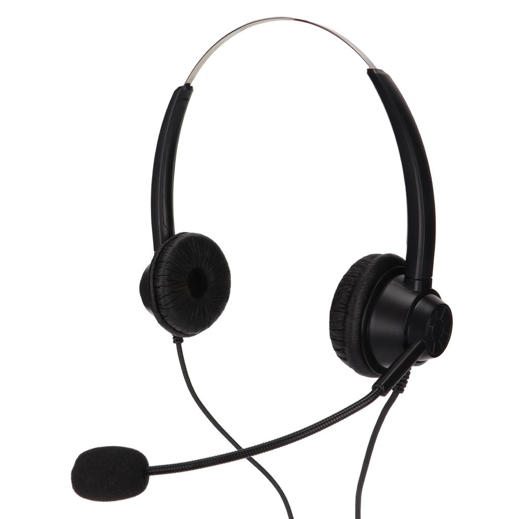 H360D‑3.5‑MV Binauraler Kundenservice-Headset Schwarz Verstellbares Telefon-Headset für 3,5-mm-Kopfhöreranschluss
