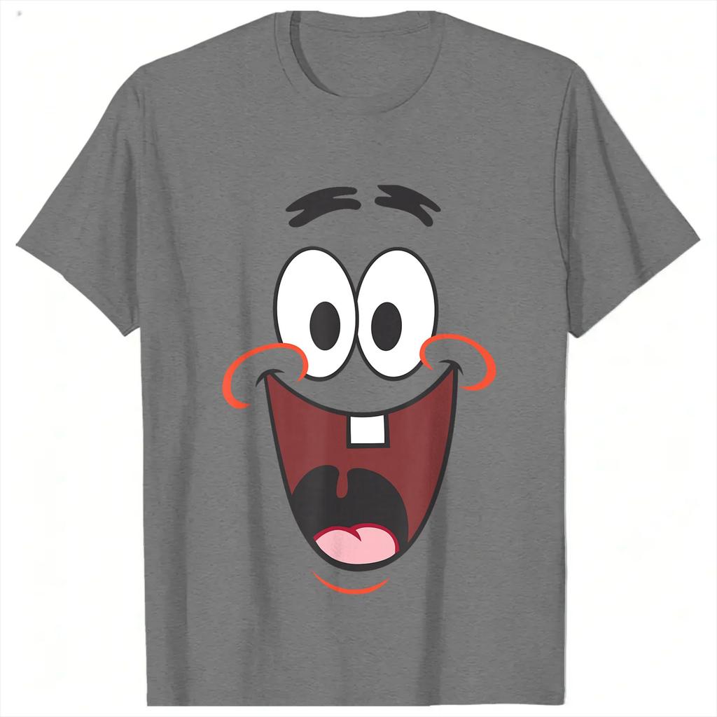 Spongebobs Patrick Big Face Smile T Shirt Harajuku TShirts Short Sleeves Y2K Funny Tops Summer Comfortable Plus Size Tees