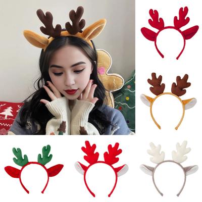 Christmas Antler Hairband Elastic Anti-slip Plush Fit for All Ages Christmas Hair