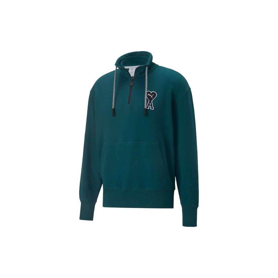 PUMA X Ami Half Zip Sweatshirt Green Men s 535993-24 S