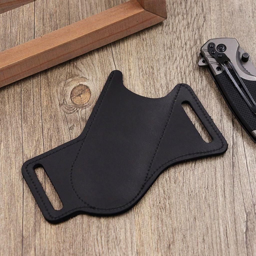 Handmade Leather Pocket Knife Sheath for Belt Folding Knife Sheath for Man Cross Draw Right Side Carry Open Top