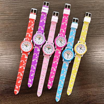 Neue Regenbogen Wolke Gedruckt Silikon Band Kinder Uhr Mädchen Niedlichen Cartoon Quarz Uhren Jungen Mädchen Uhr