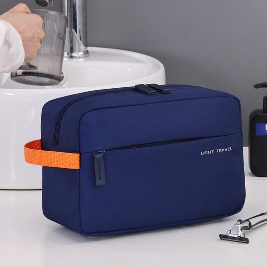 Wasserdichte Reise-Kulturbeutel für Männer Frauen Weit zu öffnende aufblasbare Kosmetik-Make-up-Organizer-Tasche mit Griff für Shampoo Conditioner Make-up-Zubehör