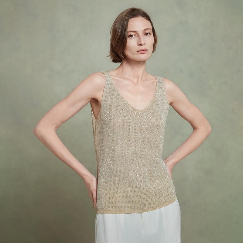 LadyS Elite Rhinestone Ice Silk Cami Top