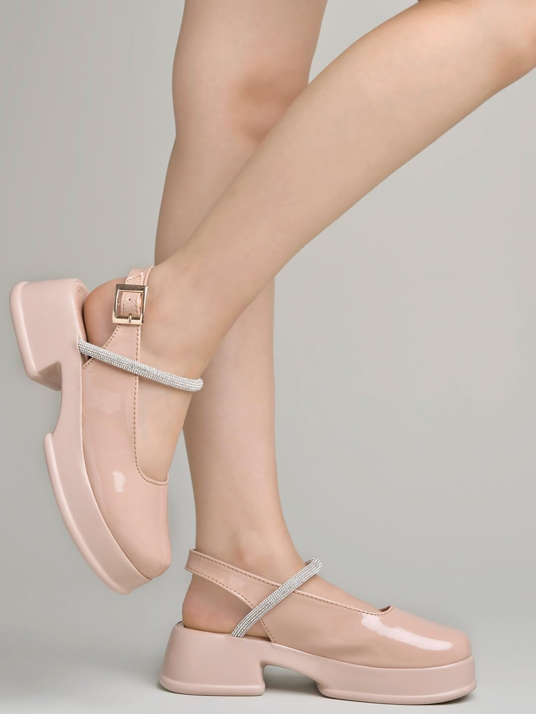Shoetopia Round Toe Peach Pumps Bellies For Women & Girls-Eu37 4 UK персиковый