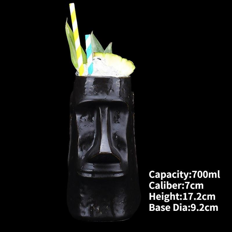 Tazza Tiki Tazze da Cocktail Hawaiane Tazza Divertente in Ceramica Creativa Tazze Tiki Tazza da Birra per Bevande Tazza da Vino Strumenti per Bar Regalo per Amici
