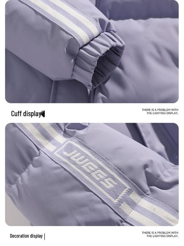 Męska bawełniana kurtka z kapturem na jesień/zimę 2025 - Gruba, ciepła, modny prążkowany design dla par