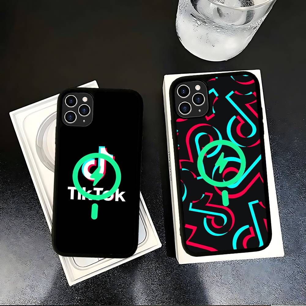 T-TikTok Logo Phone Case For IPhone 17 16 15 14 13 12 11 Pro Max For Magsafe Wireless Charger Cover