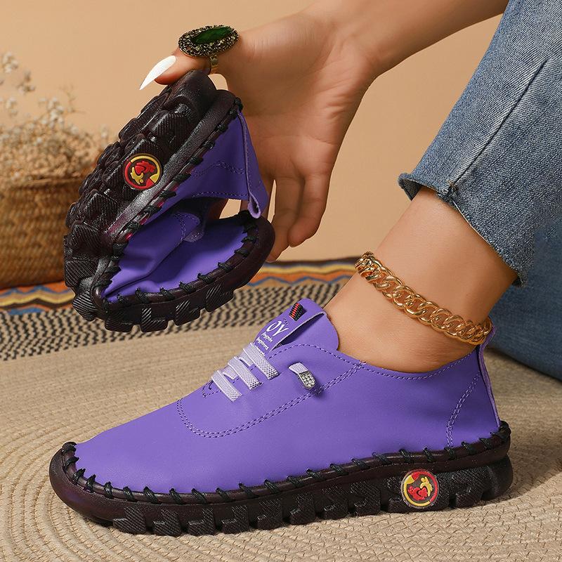 Summer real soft leather single shoes women's comfortable flat non-slip mother shoes soft sole casual sports
