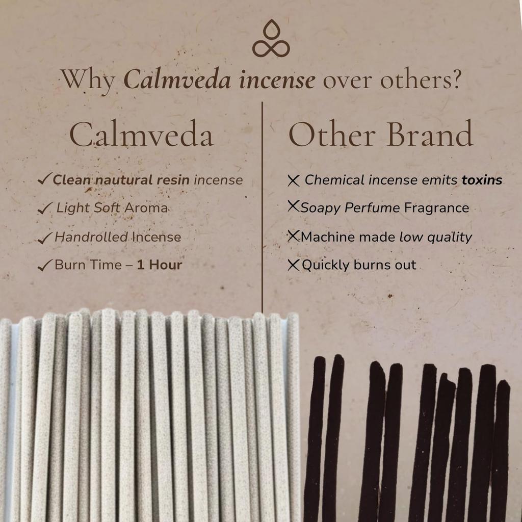 CALMVEDA White Copal Incense Sticks - 24+ Sticks Thick