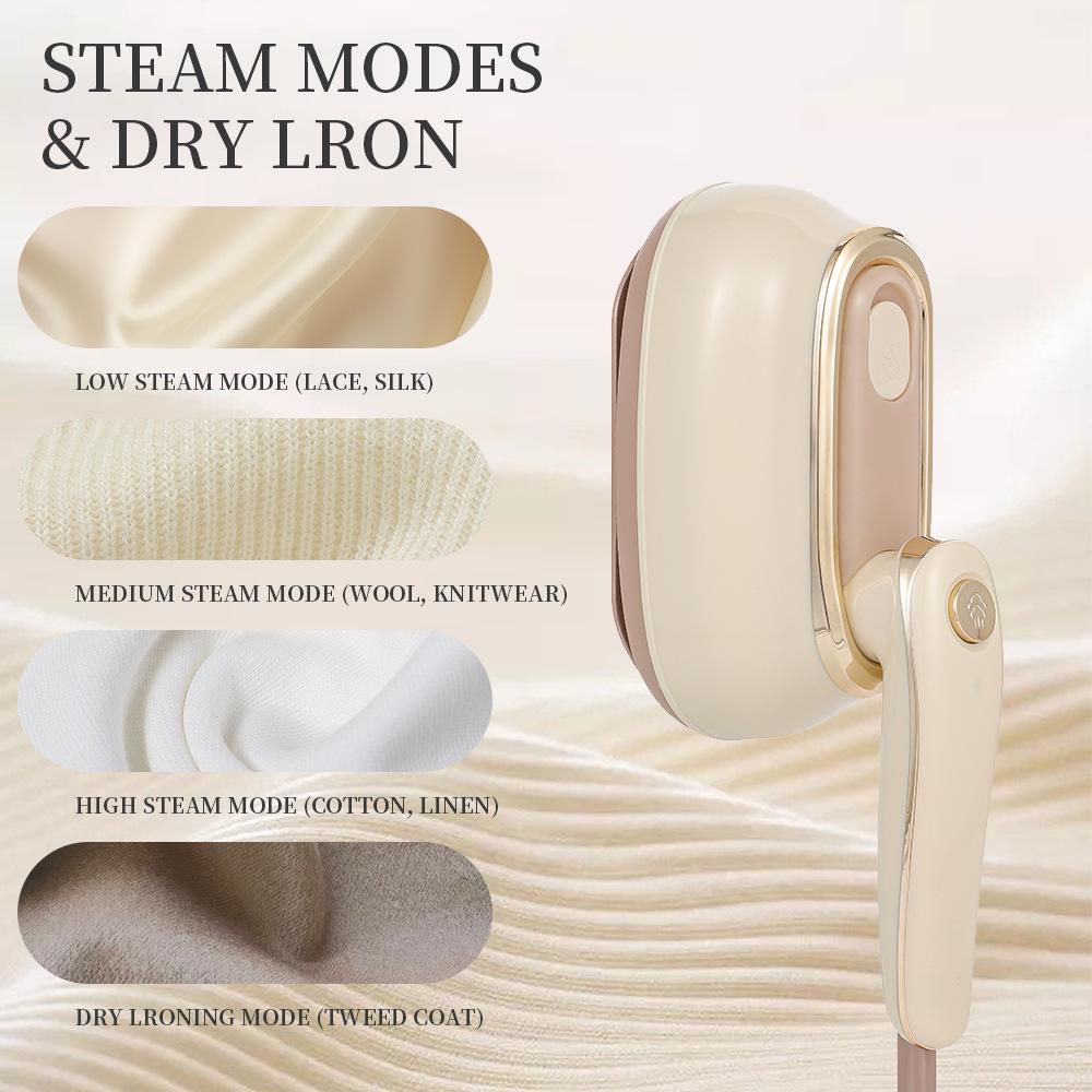 Compact Dual-Use Garment Steamer & Iron: Portable Foldable Handheld for Home & Dorm Use